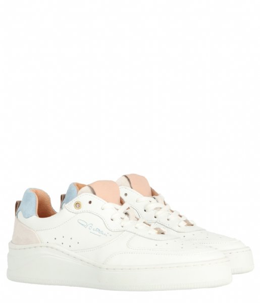 Fred de la Bretoniere Sneaker Sneaker Soft Nappa Leather With Suede Detail White Baby Blue (3029)